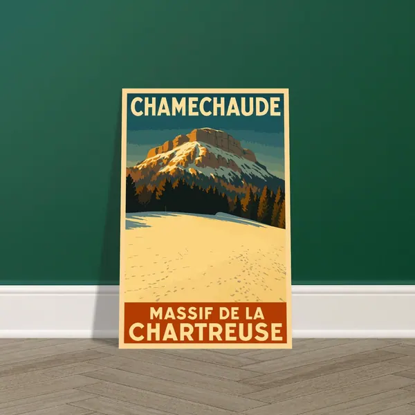 Affiche vintage Chamechaude sous la neige