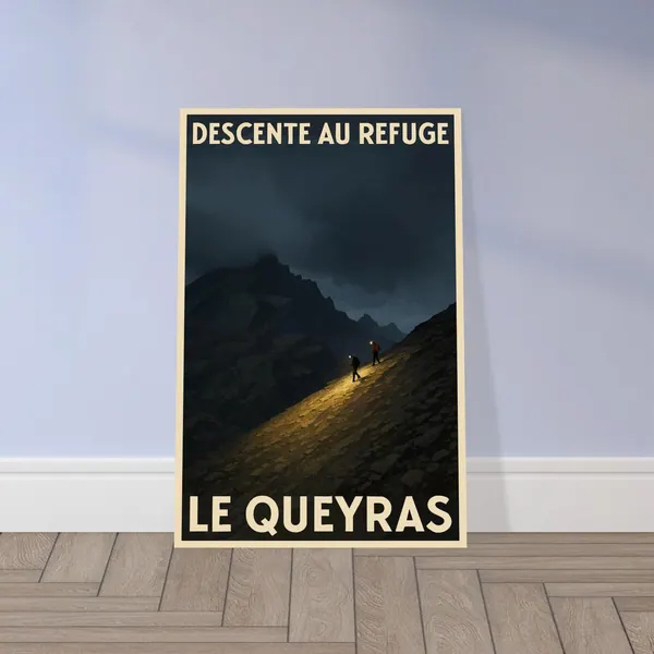 Affiche vintage Descente au refuge, Queyras