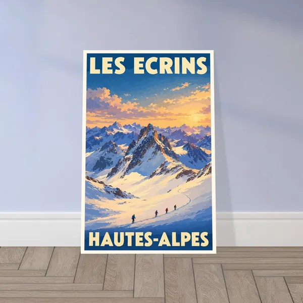 Affiche vintage Les Écrins au lever du soleil